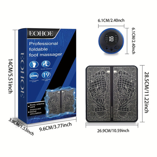 Foldable Foot Massager with 8 Vibration Modes – EMS Acupressure Therapy(Blue)-1