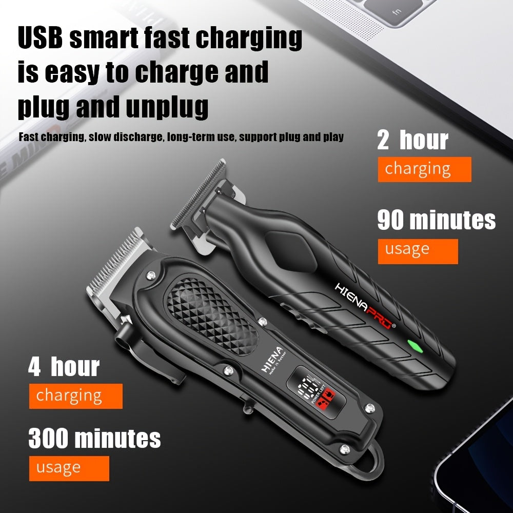 Men's Electric Hair Clipper with LCD Display-2