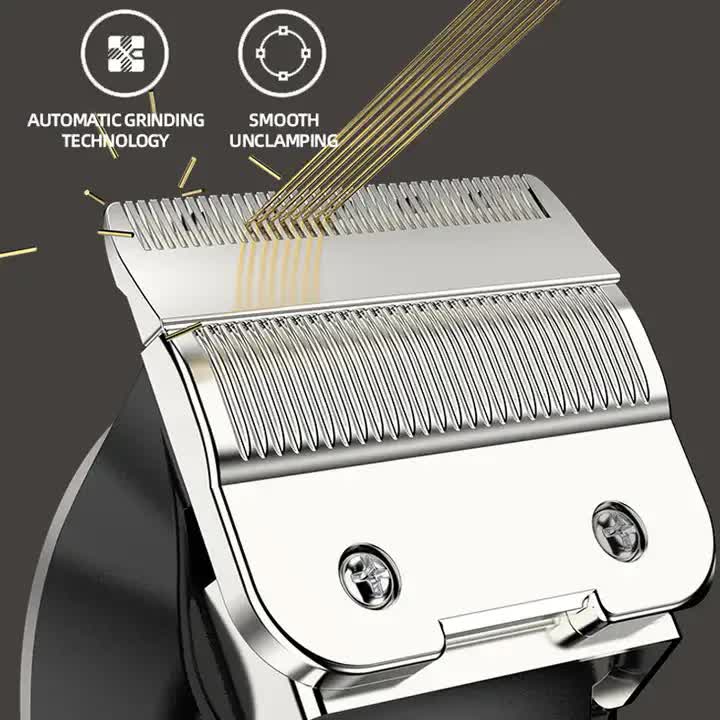 NNEDSZ Gray Professional Cordless Hair Clipper with LED Display - Rechargeable Electric Hair Trimmer for Men-2